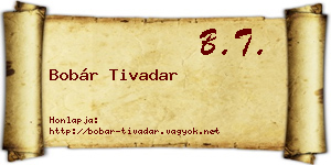 Bobár Tivadar névjegykártya