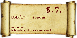 Bobár Tivadar névjegykártya